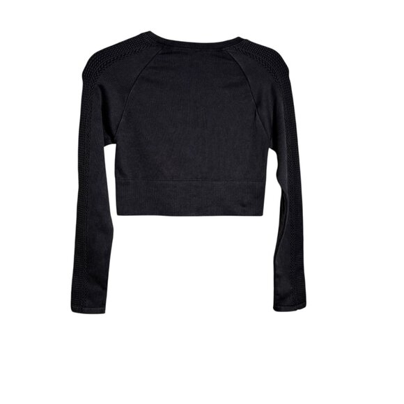 Offline By Aerie Long Sleeve Ribbed Cropped Top M Black NWOT - Picture 1 of 6